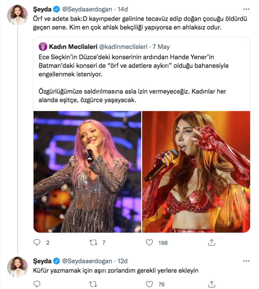 seyda erdogan hande yener in engellenmek istenen batman konseri icin tepkisini dile getirdi